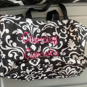 Thirty-One Black and White Floral Travel Bag